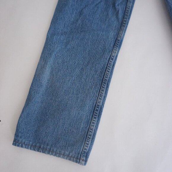 Vintage '90s Tommy Hilfiger Mid Wash Straight Leg Blue Denim Jeans Size 32 - Picture 13 of 16